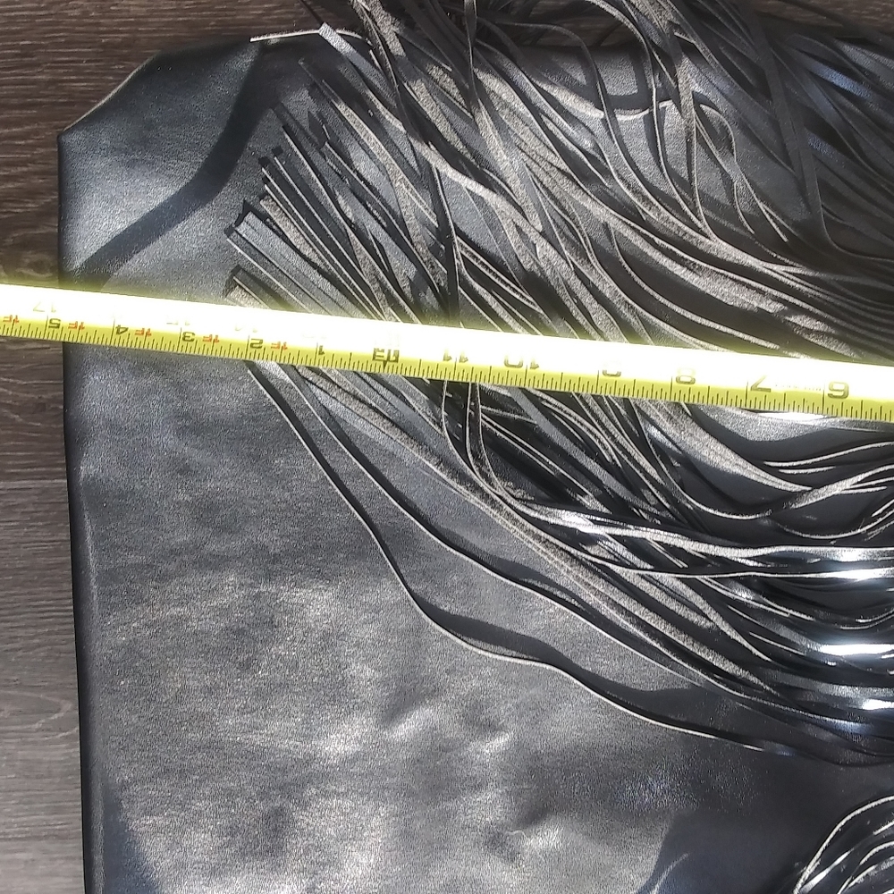 NWT $58 Victoria Secret black fringe large tote - Picture 14 of 16